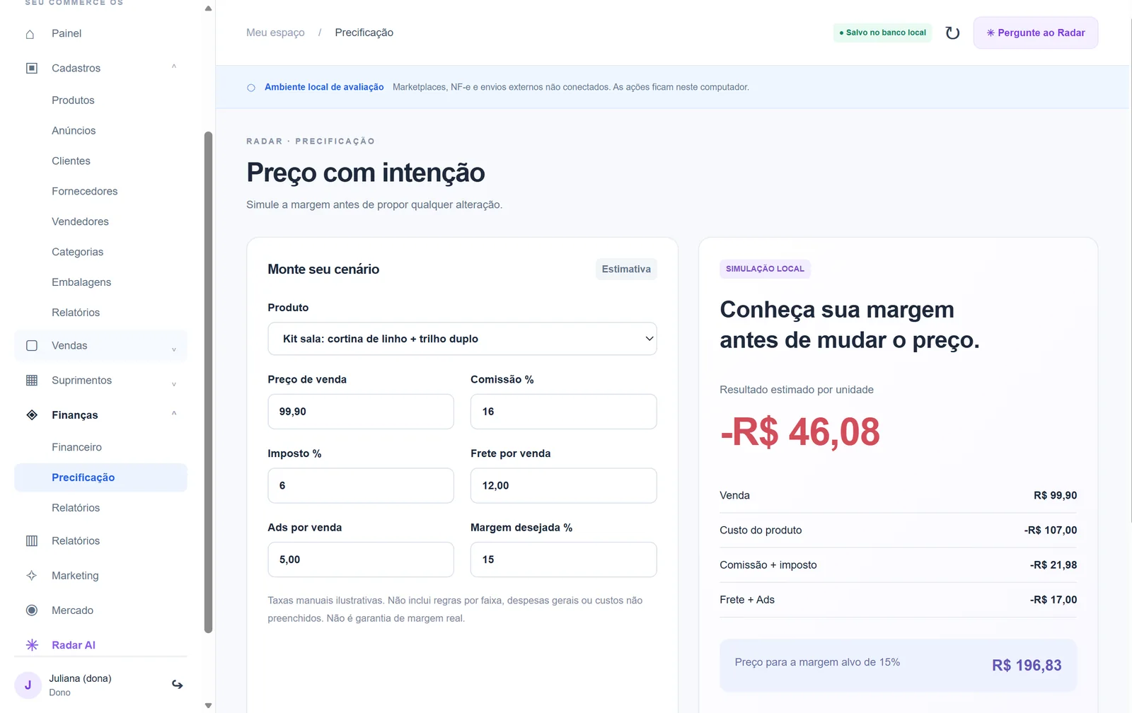 Radar: A margem antes de mudar o preço